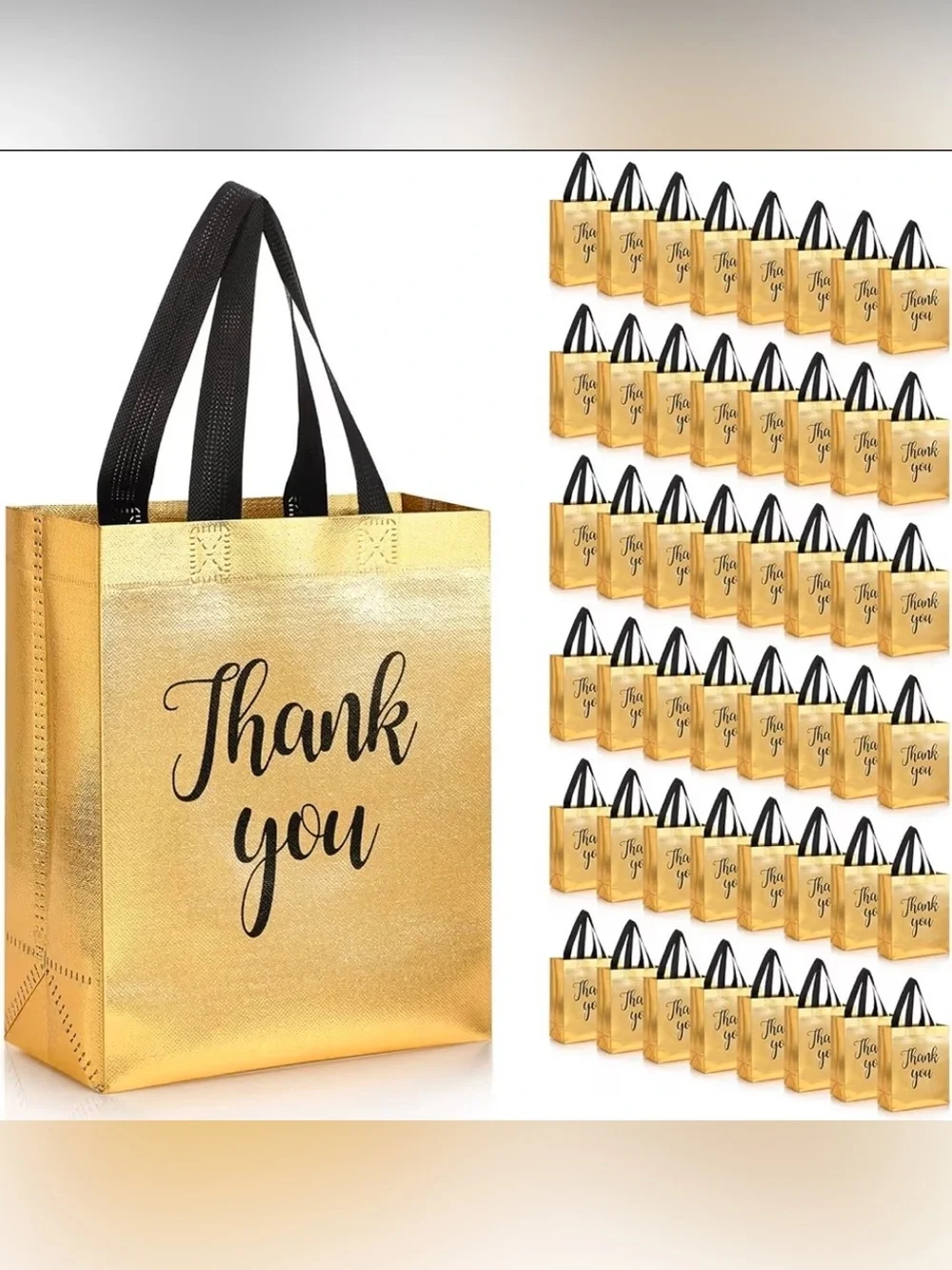 Total of 8 ‘Thank You Party Gold/Black Bags’